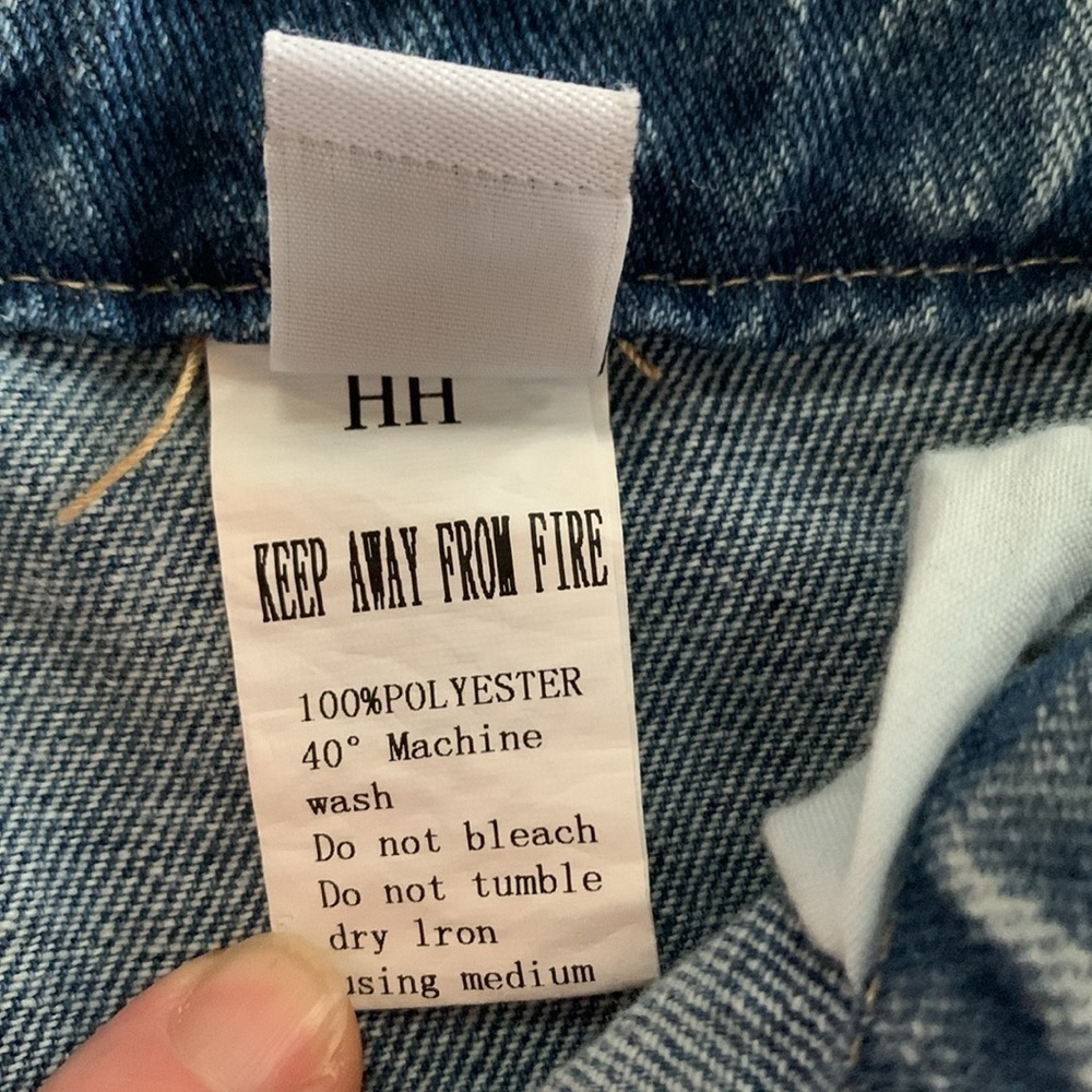 ONEDNA Ann Arbor Denim Maxi Skirt Women’s Blue Jean Front Slit Raw Edge Size L - Picture 10 of 14